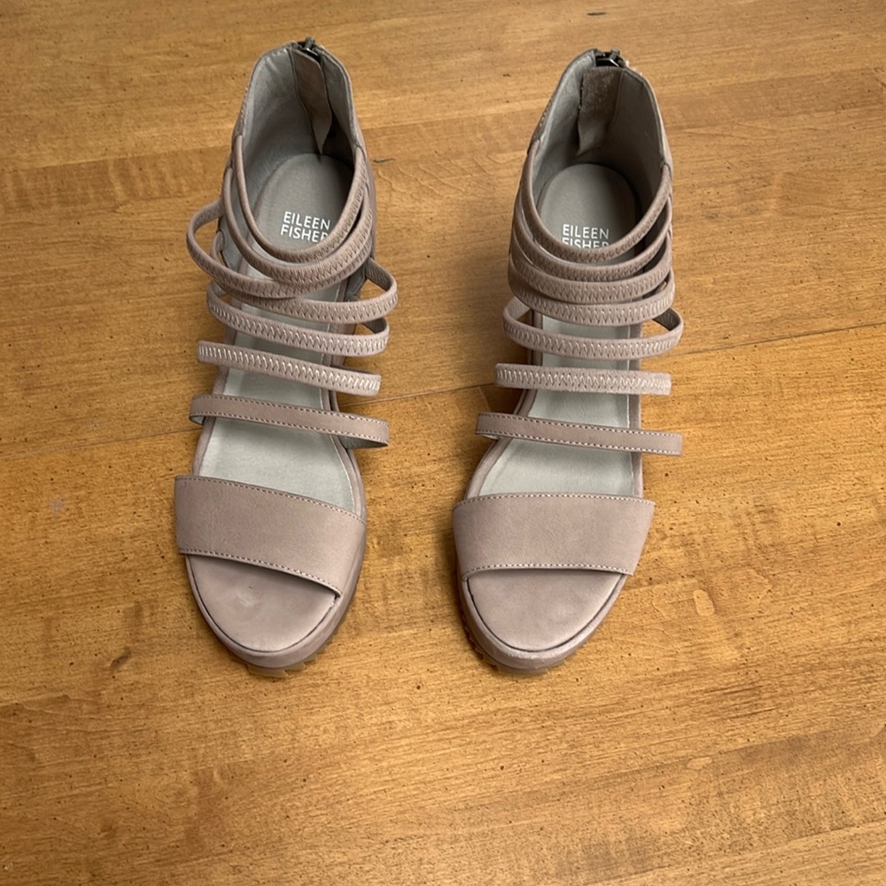 Eileen Fisher, strapping wedge sandals